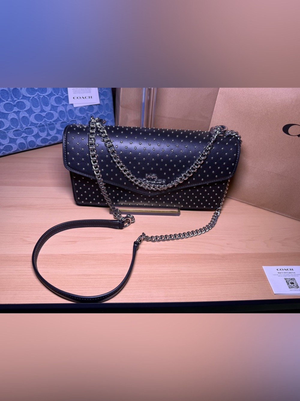 Coach Klare Envelope Crossbody Bag With Rivets